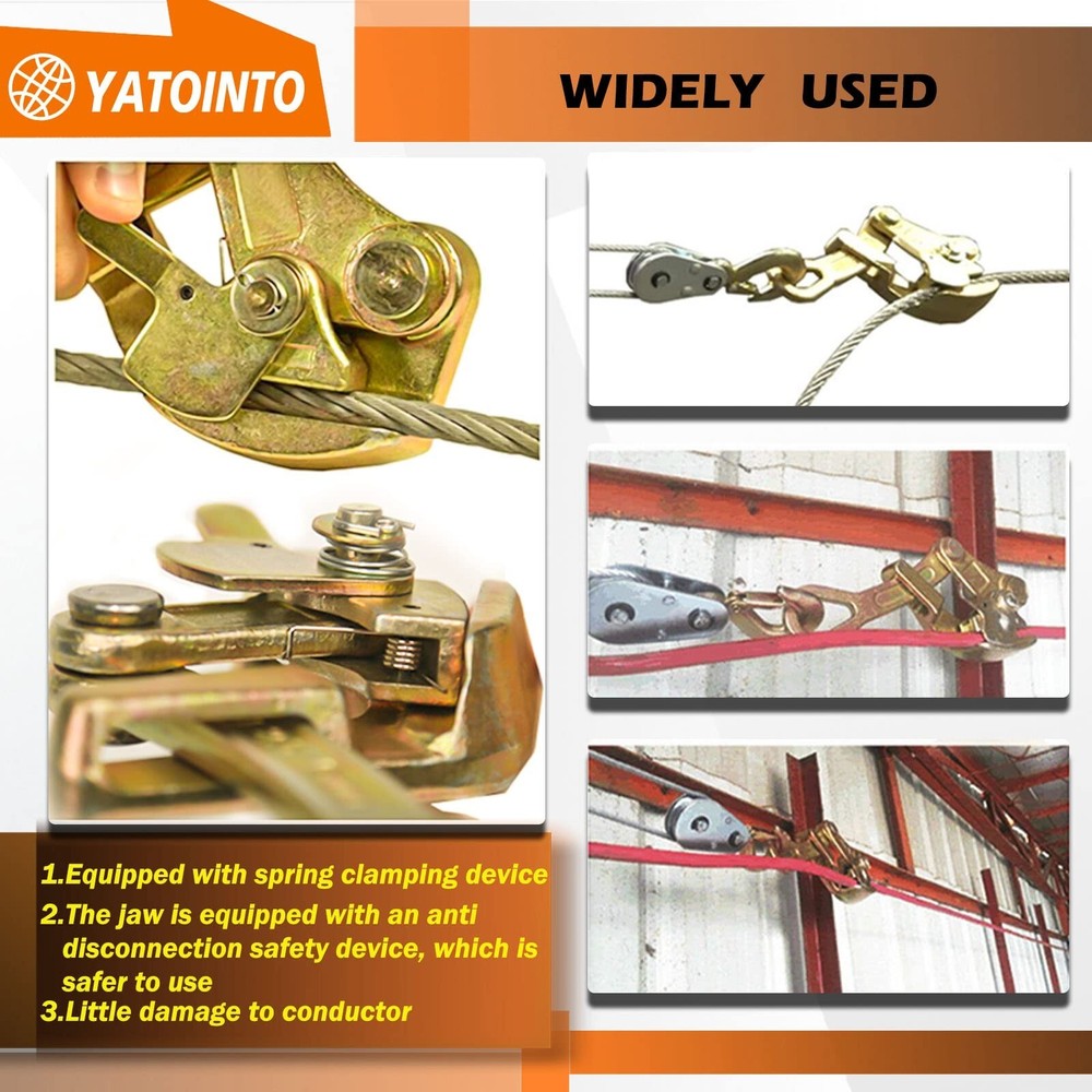 Cable Grip Steel Wire Puller 2 Ton, Cable Puller Tool for 4-22 mm Wire Rope