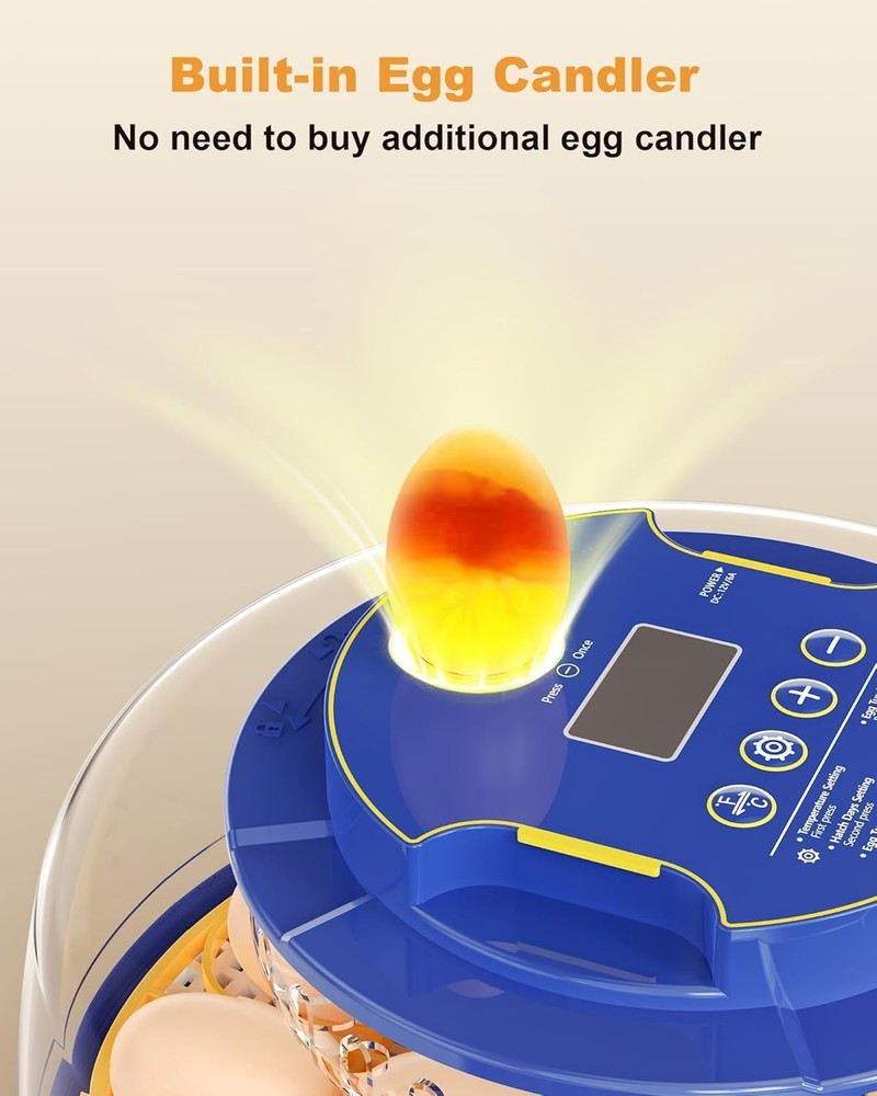 18-Egg Incubator with Automatic Turning & Humidity Control for All Eggs