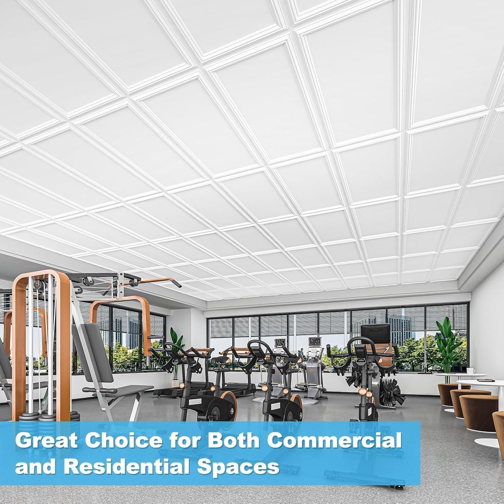 Drop Ceiling Tiles 48x24, Decorative PVC Ceiling Panels, Waterproof Rustproof...