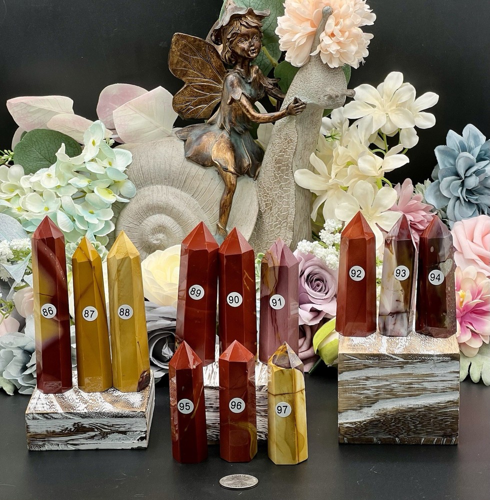 Natural Mookaite Points Classic reds & golds some purple Free ship