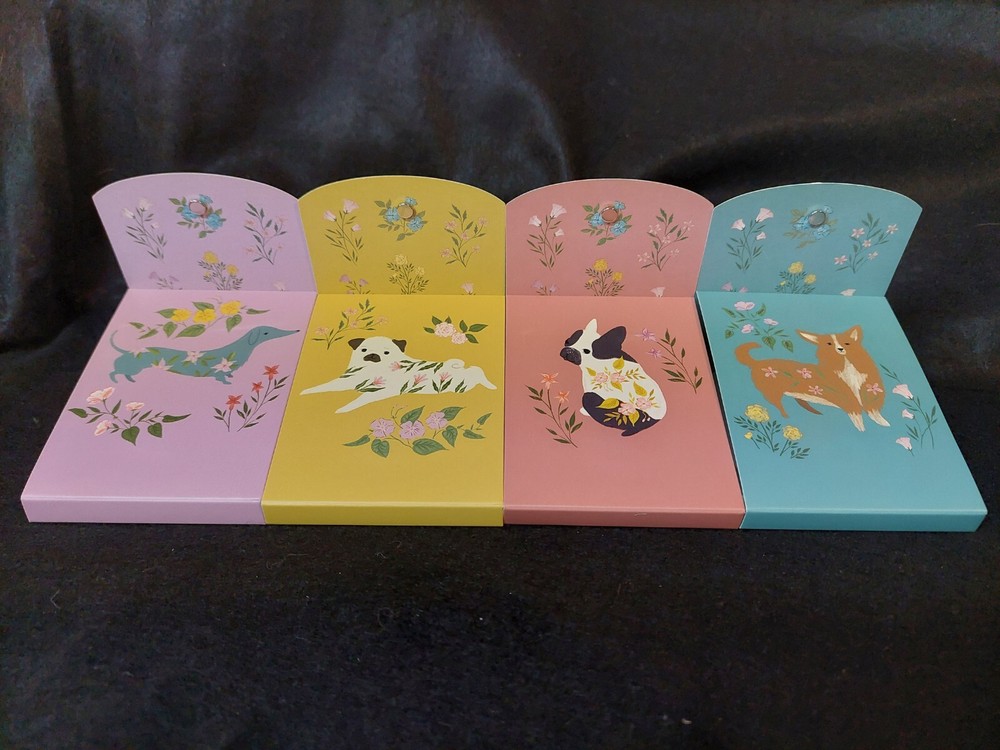 4 Small Dog & Floral Notepads