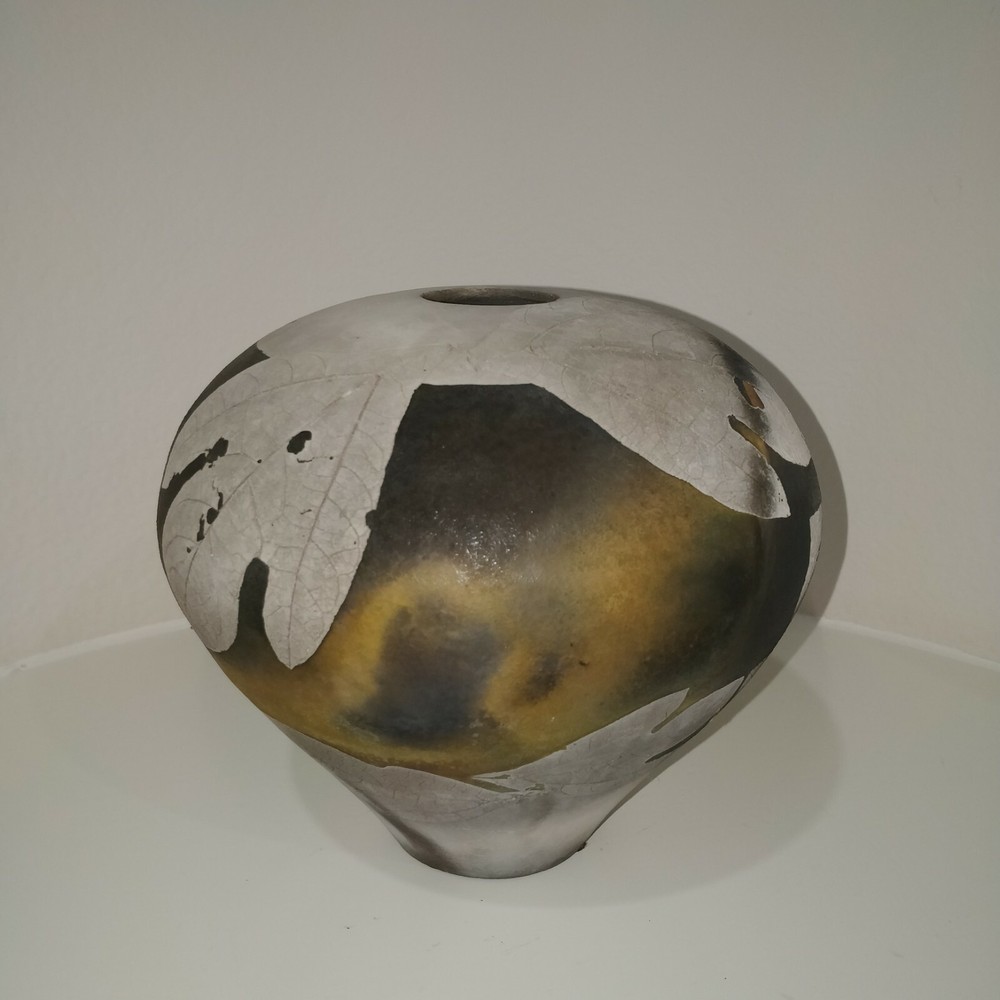 Ceramic Vase 8.5" Tall by Leaf Shadows - Decorative Art!