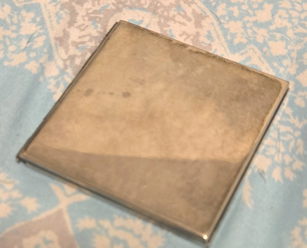 Vintage Silver Plated Compact Mirror Ornate Scrollwork 2.5