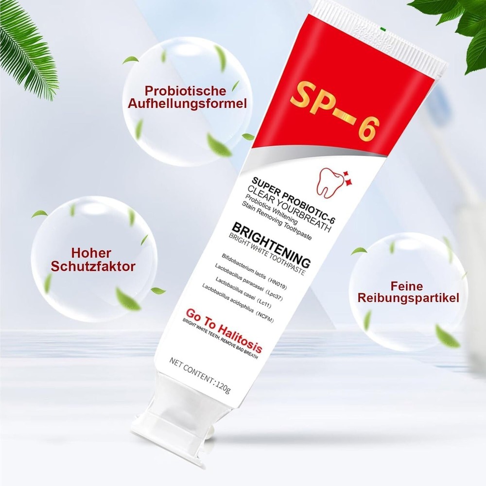 2Pcs Super Probiotic SP-6 Toothpaste, Probiotics Bright White Toothpaste, Sp 6
