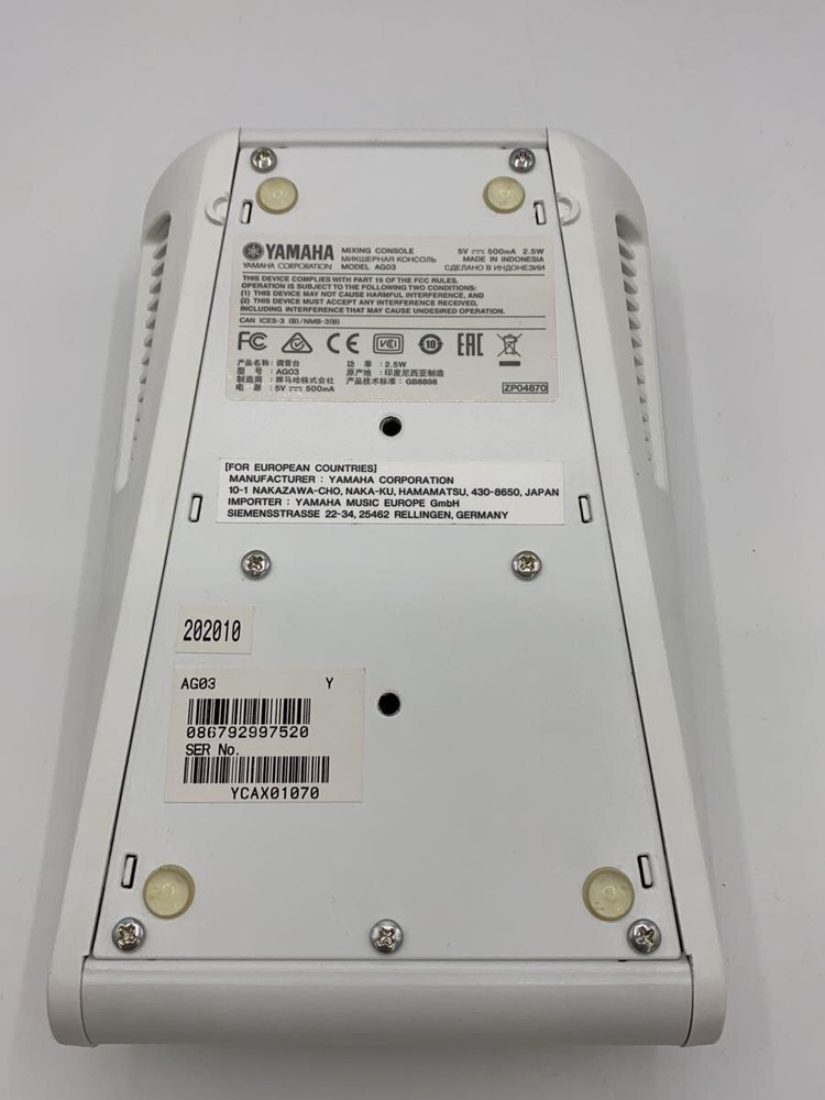 YAMAHA AG03 MIXER Used