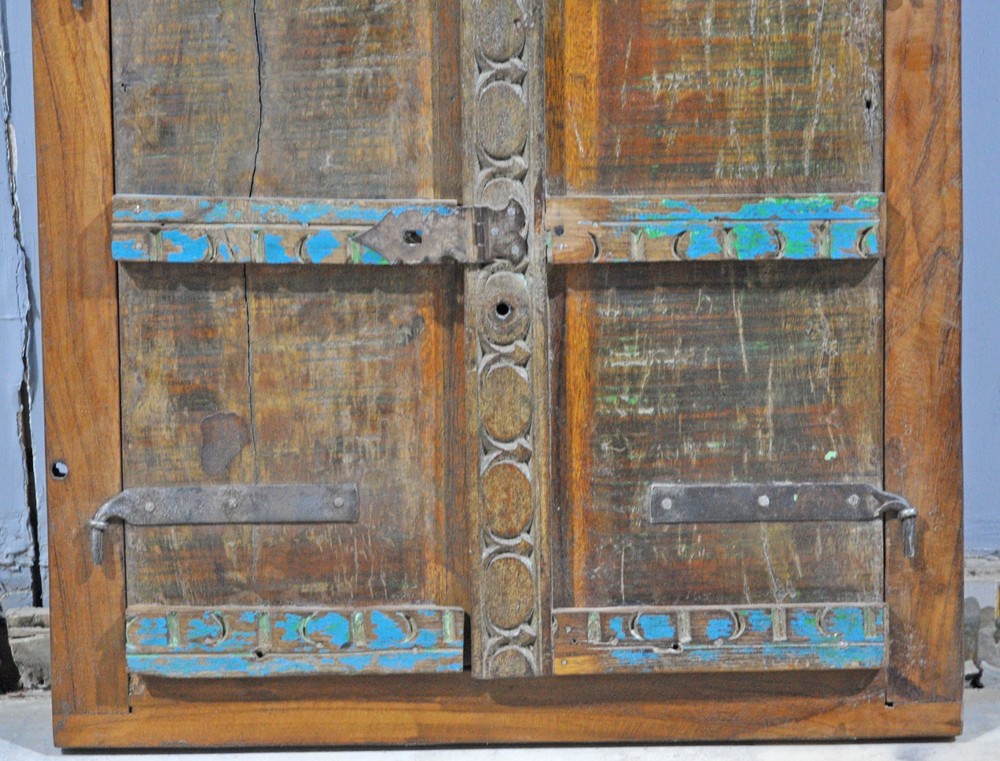 Antique Wooden Wall Décor Window Panel Frame Original Old Hand Crafted