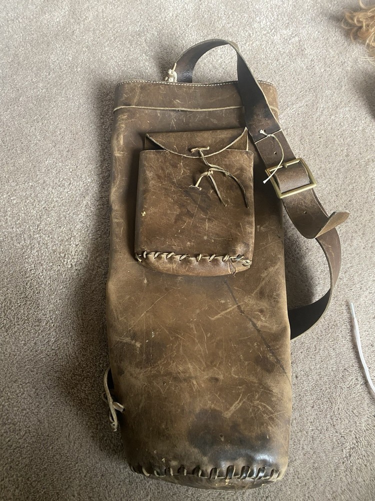 Vintage 1970s Leather Quiver - Solid Brass US Hardware - Boho Archery