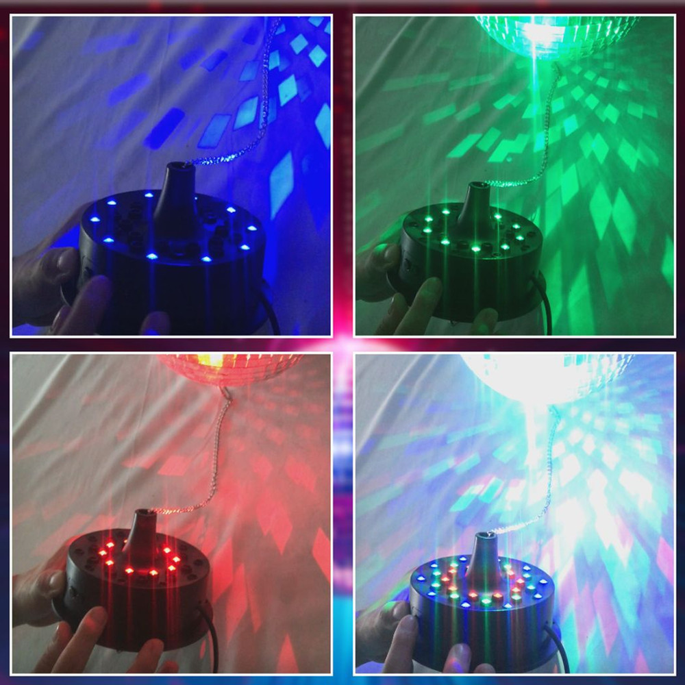 Party Disco Ball Motor Light w/ Remote Rotating Mirror Spinner Adjustable Speed