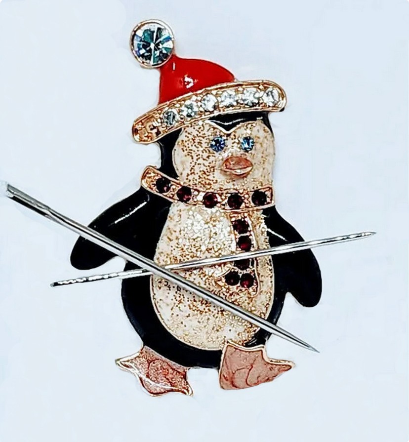 Red Hat Penguin Magnetic Needle Minder by Canvas Bling