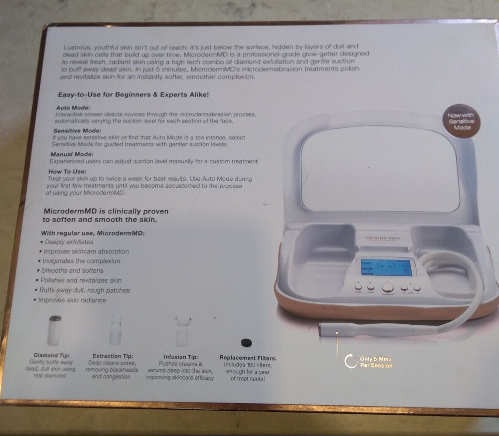 Trophy Skin Microderm MD TSMDD02 Microdermabrasion System White New Open box