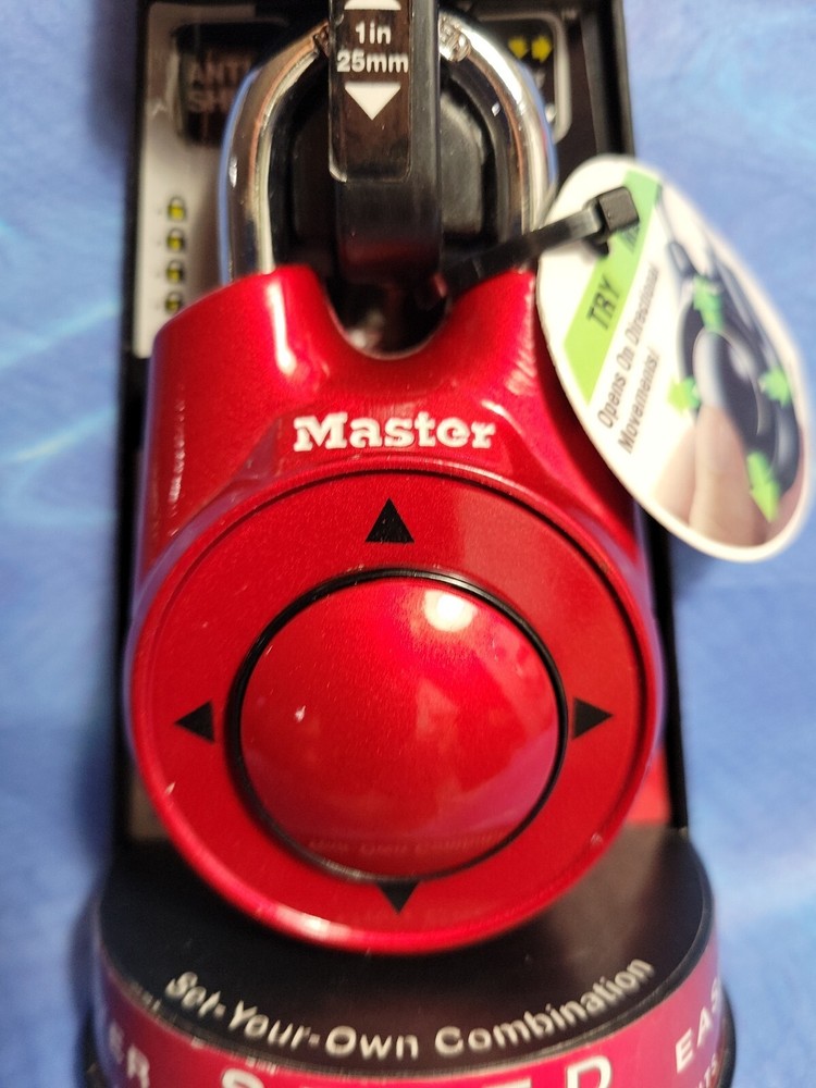 New - Master Lock 1500ID Speed Dial Combination Lock (Red)