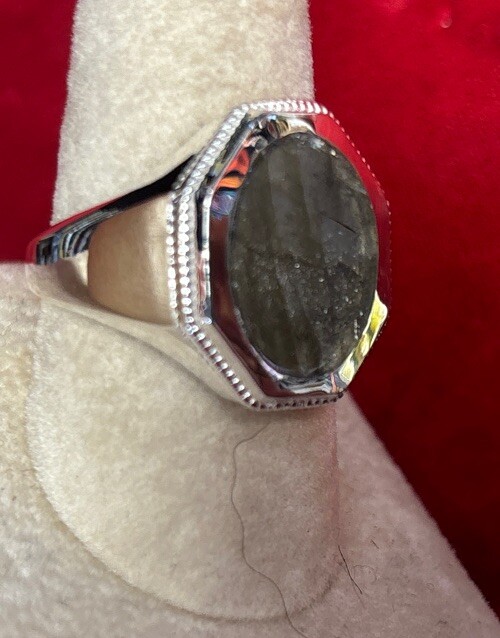 mens sterling silver ring Size 8 Labradorite