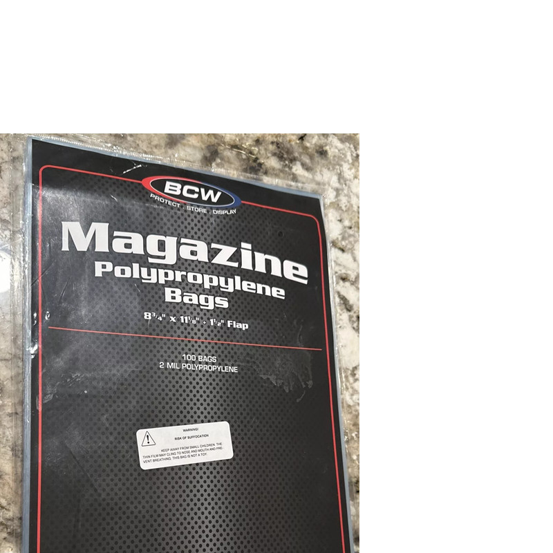 1x 100 Standard Regular Size Magazine Sleeves Bags Pack BCW Storage Protector