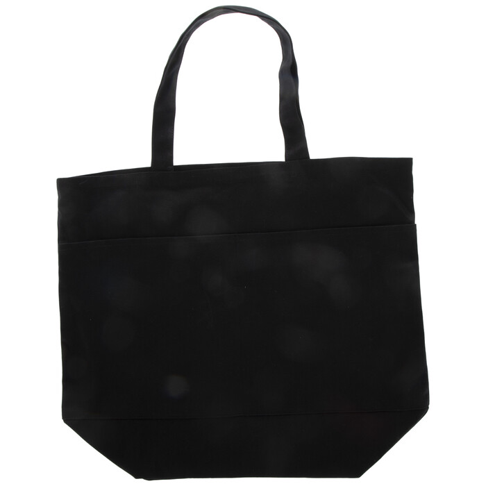 Black Woven Canvas Tote Bag - Small