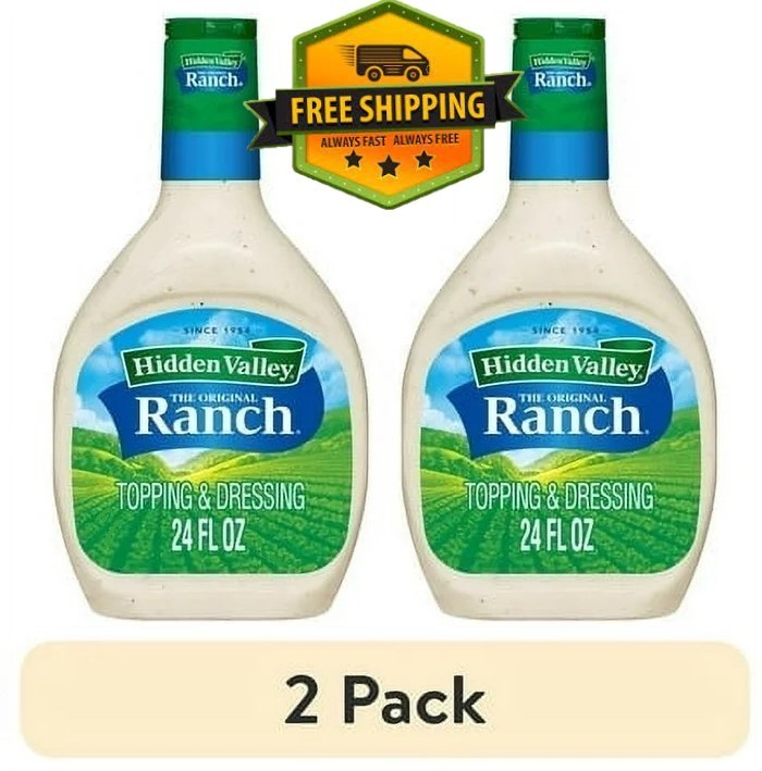 (2-Pack) Hidden Valley Original Ranch Dressing & Topping, 24 oz Bottles