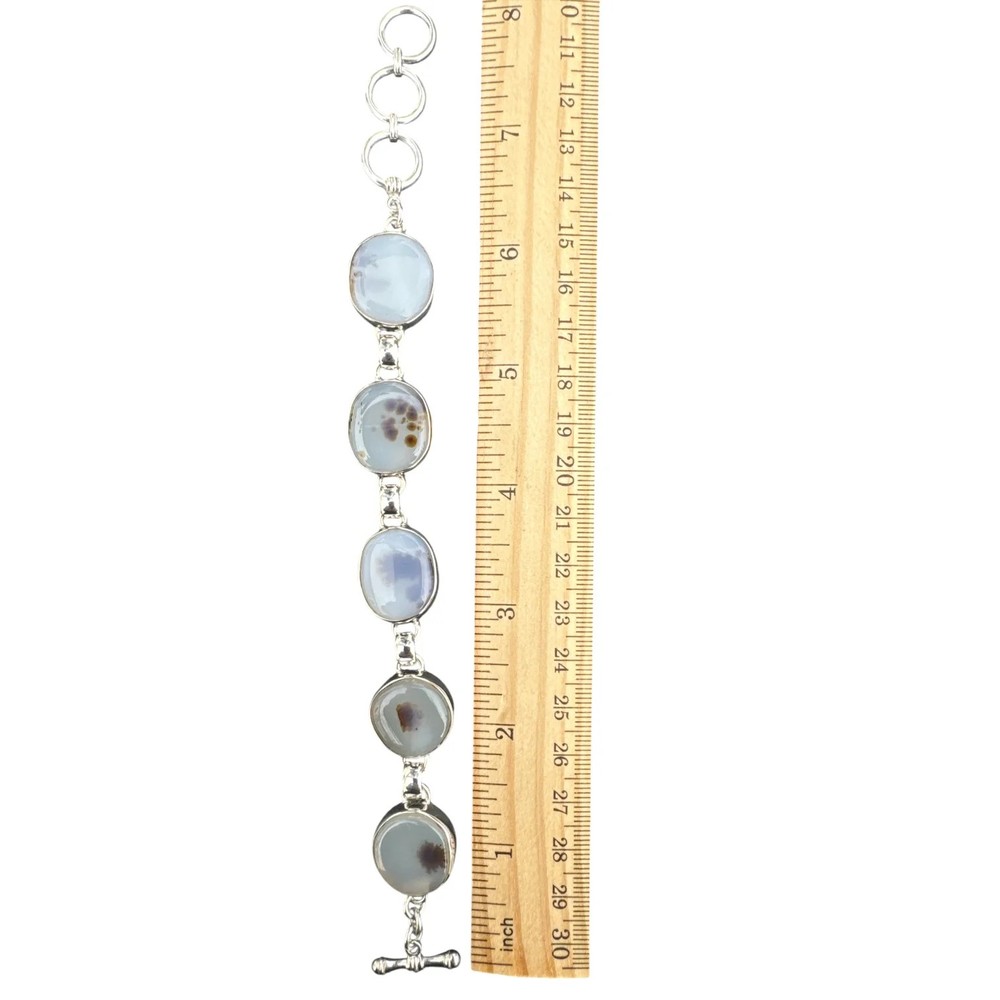 Scenic Agate Solid 925 Sterling Silver Bracelet