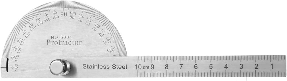 Stainless Steel Angle Protractor Miter Protractor Angle Finder 0-180 Degrees 10