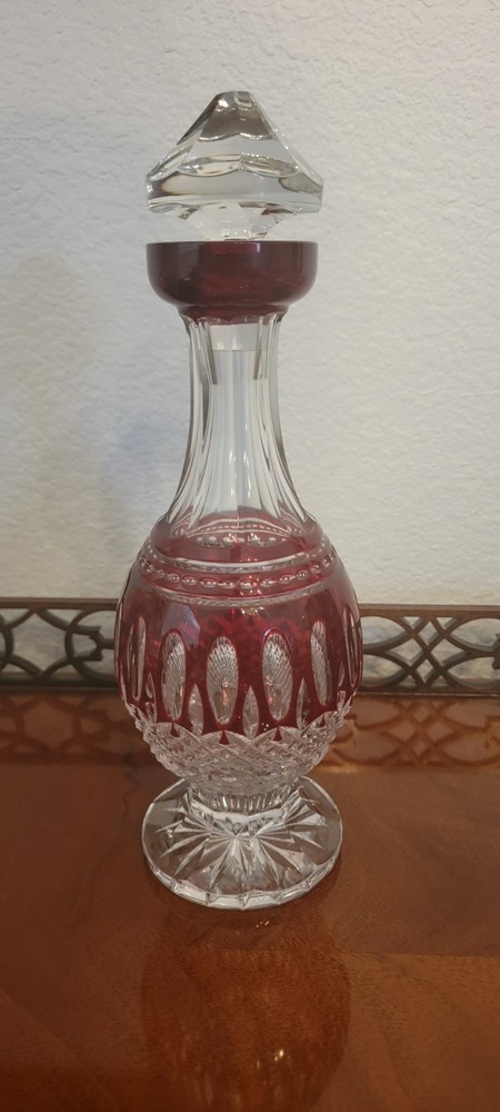 Waterford Crystal Clarendon Ruby Red Decanter & Stopper