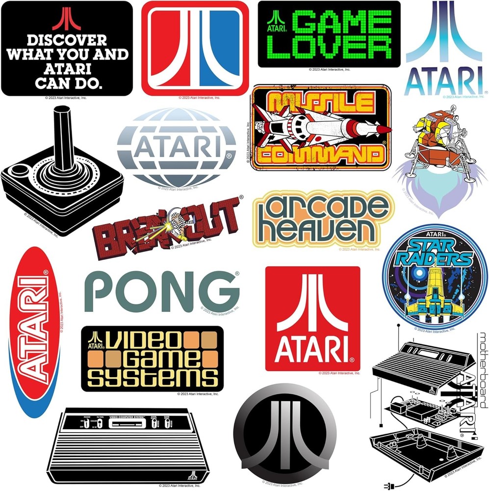 ATARI GAMES DIE CUT VINYL 50 CT STICKER PACK