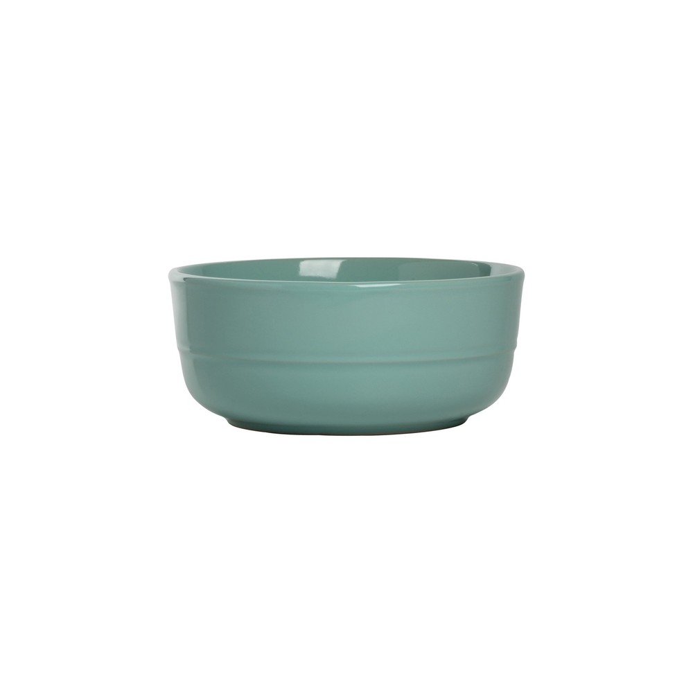Double Line 16 Piece Stoneware Dinnerware Set Kitchen Dish Dinner Plates Seafoam