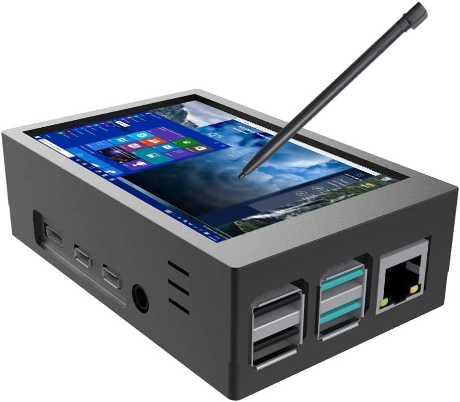 Raspberry Pi 4 3.5" Touch Screen Kit with Case & Mini Cooling Fan