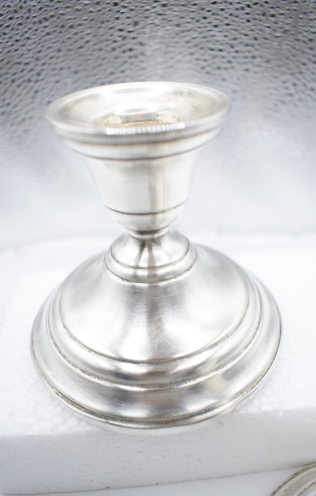Vintage Sterling Silver Weighted Candlesticks Pair