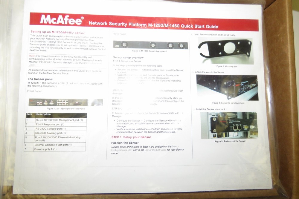 Network Security Platform M-1250 - McAfee security appliance