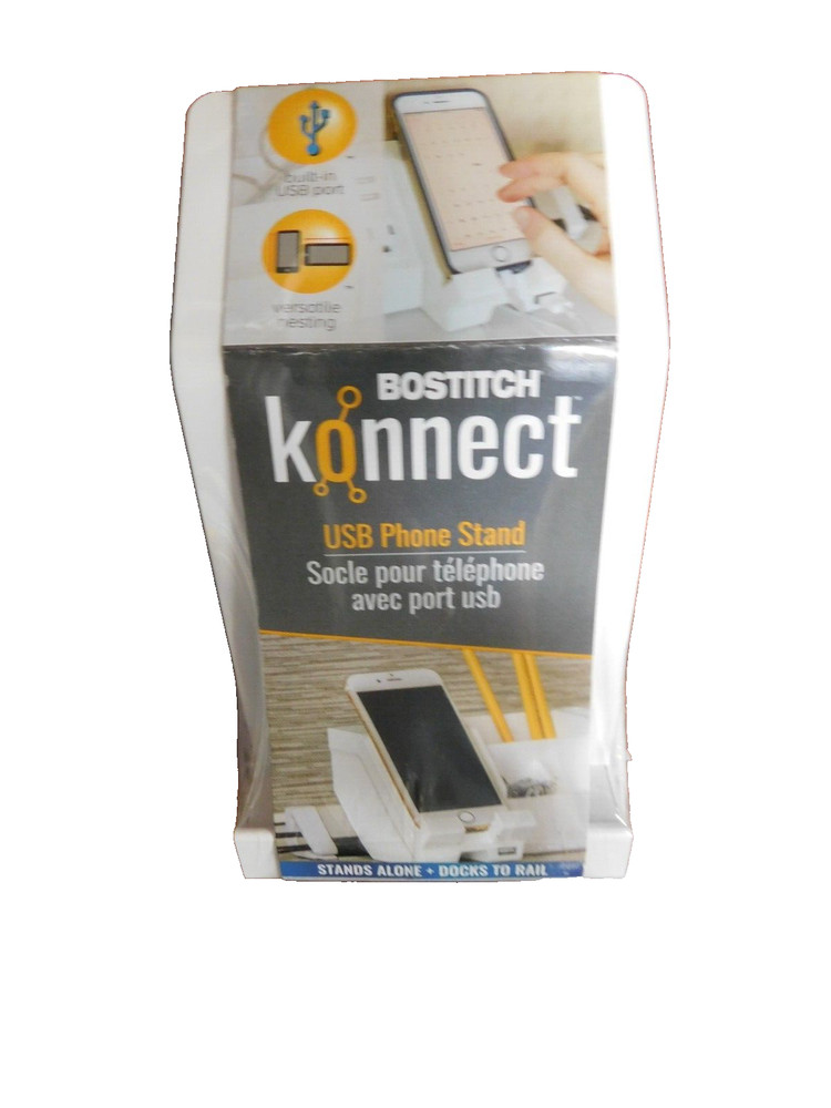 Bostitch Konnect Plastic Phone Dock with USB Port White