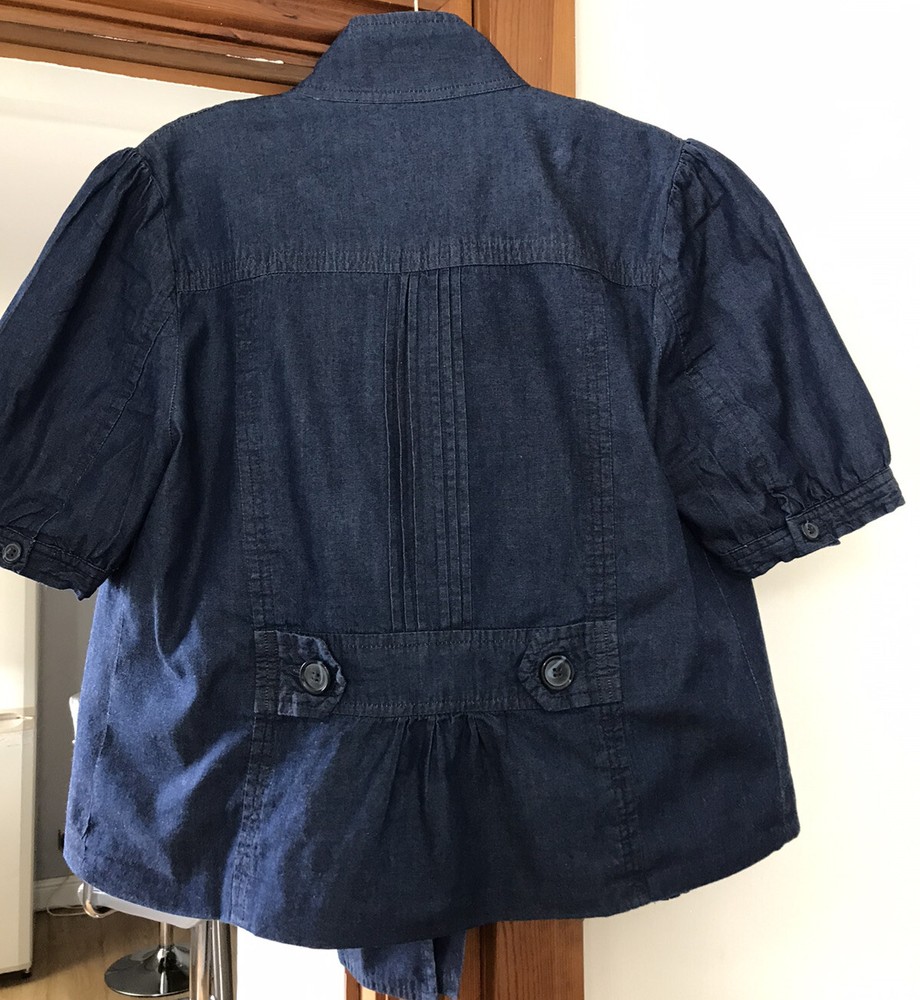 ATMOSPHERE LADIES DENIM GRANDAD COLLAR FULLY LINED JACKET SIZE 14
