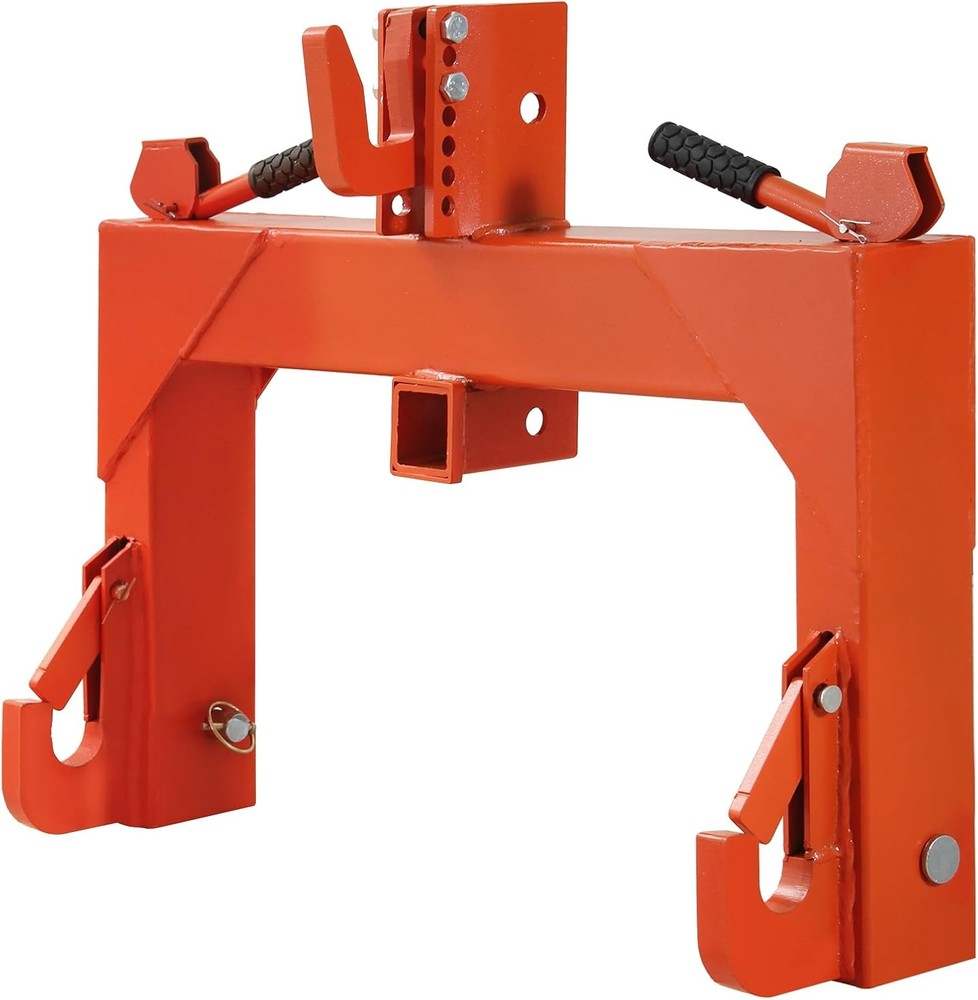 3-Point Quick Hitch Adapter for Category 1 & 2 Attachment Tractor Steel Orange