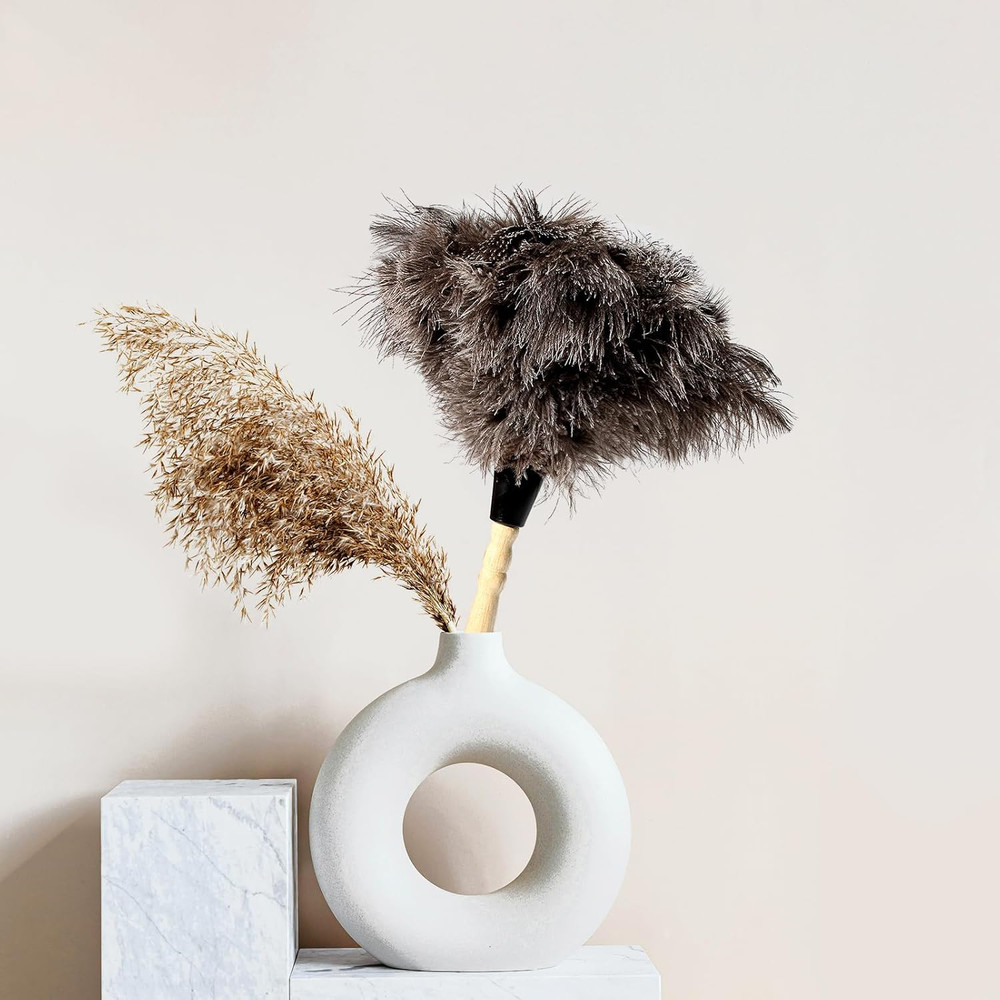 2 Pack Ostrich Feather Duster Natural Static Free Scratch Free Cleaner