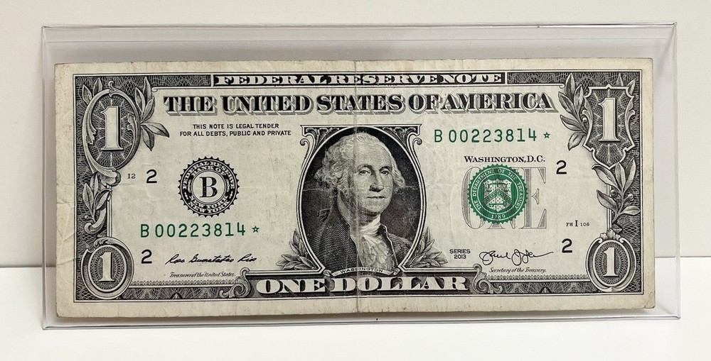 $1 2013 B Duplicate FW Star Note B00223814