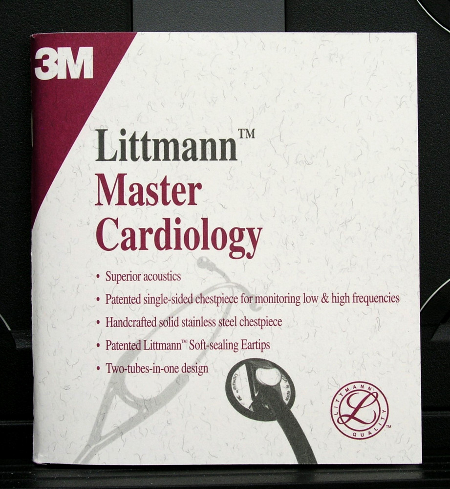 LITTMAN MASTER CARDIOLOGY STETHOSCOPE OWNER'S MANUAL REFERENCE INSTRUCTION