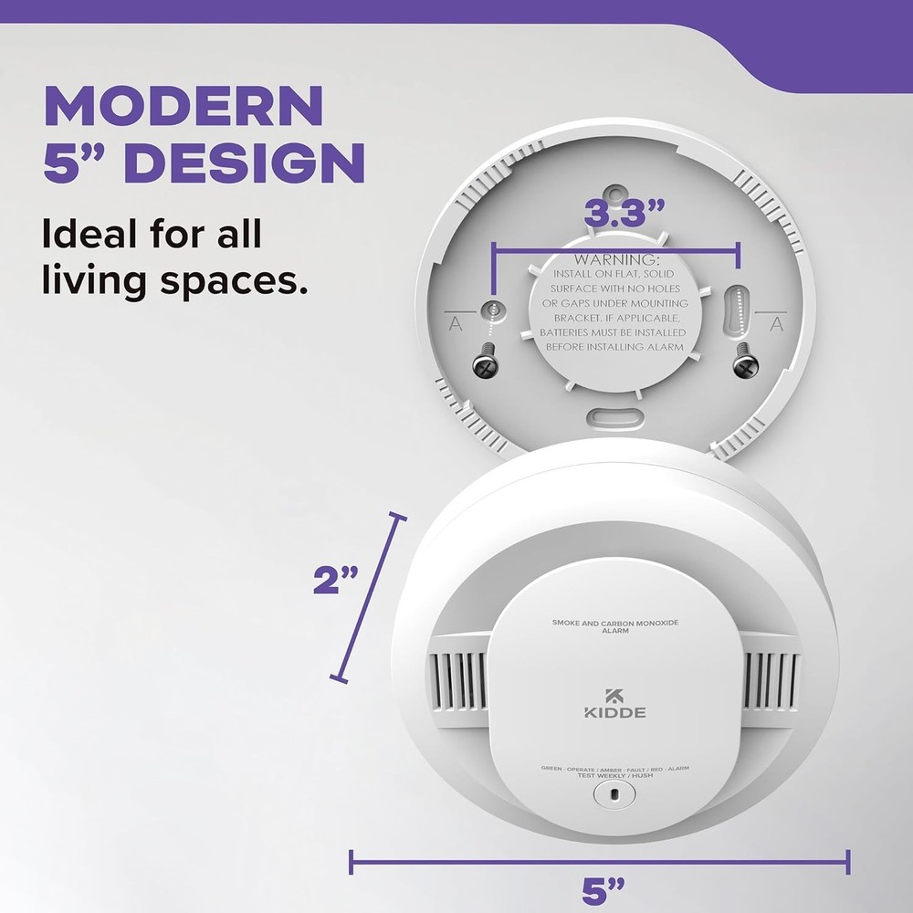 Kidde Smoke & Carbon Monoxide Detector, Model 30CUDR-V White - 1 Pack - Battery