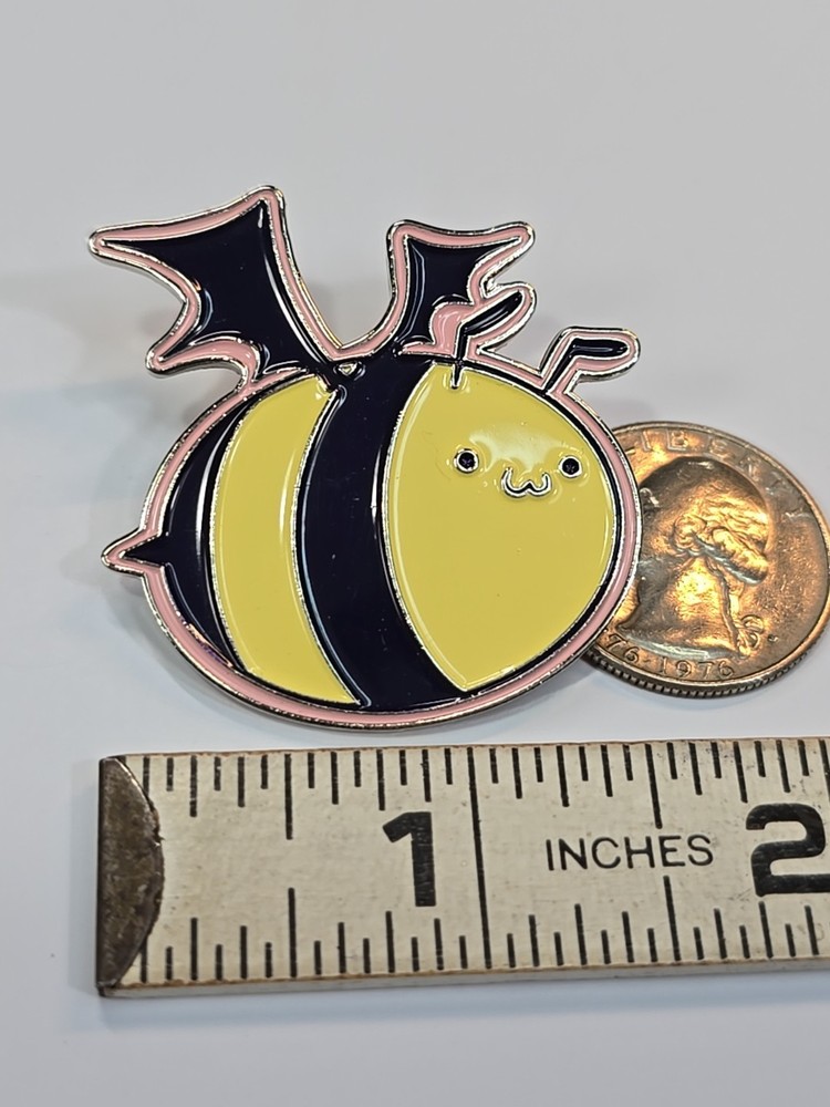 Bee With Bat Wings Lapel Pin Large Size