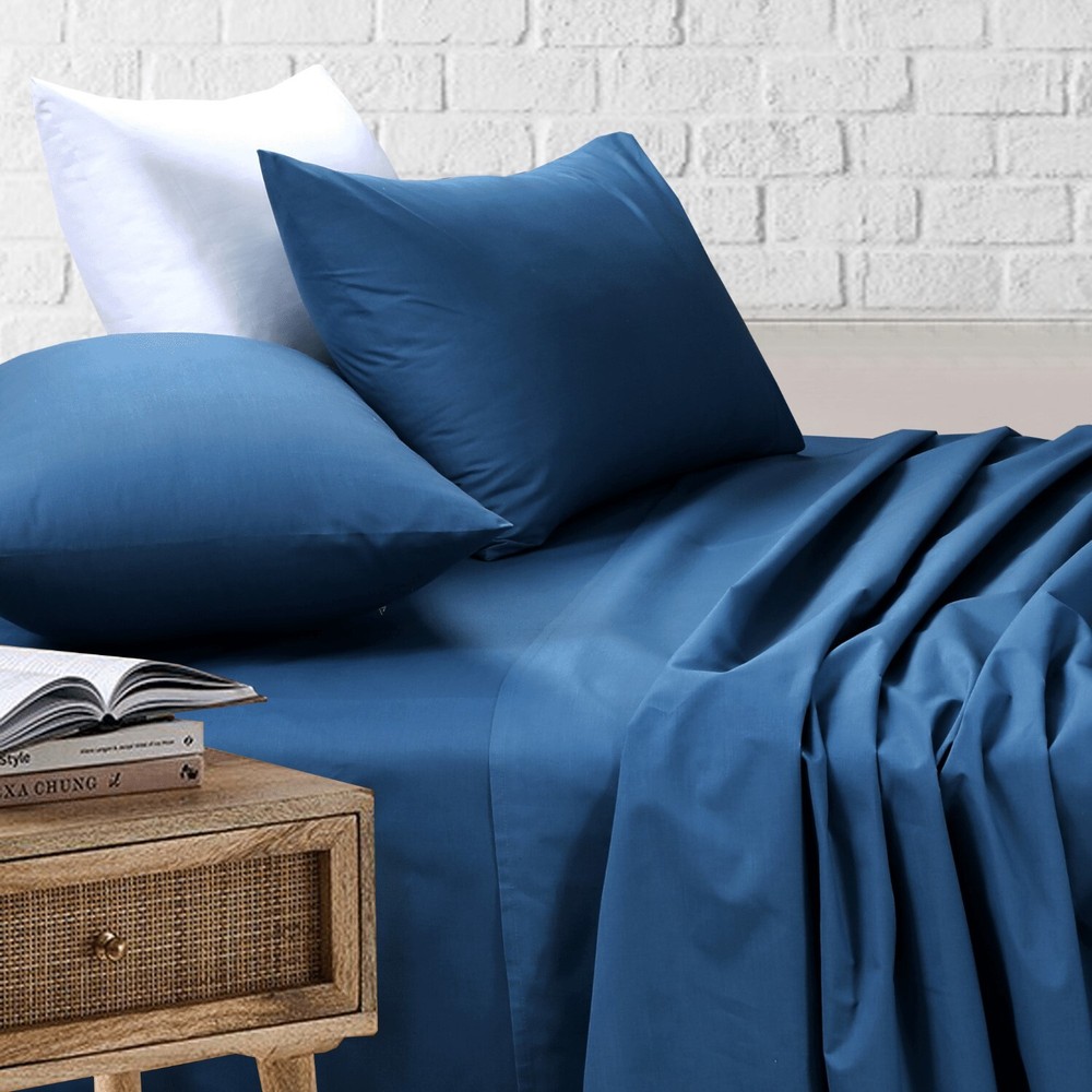 Bed Sheets Single Double King Queen Super King Fitted Flat Sheet With Pillowcase