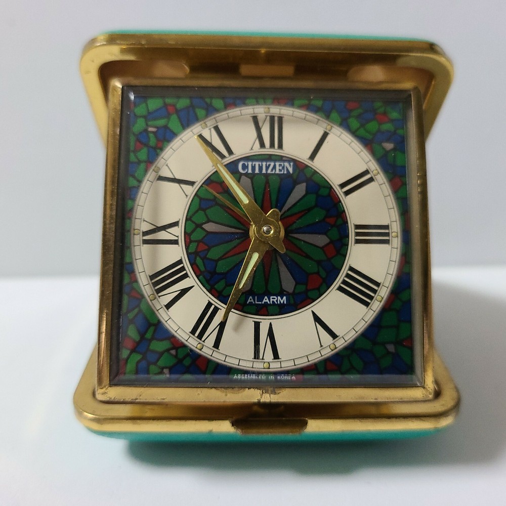 Antique CITTZEN Folding Hand-Rolled Mini Table Clock JAPAN