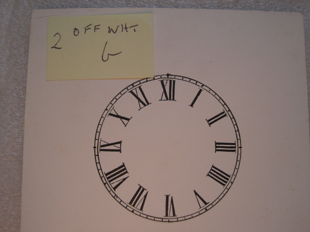 2 inch diameter, Off white, glossy finish Paper Clock Dial