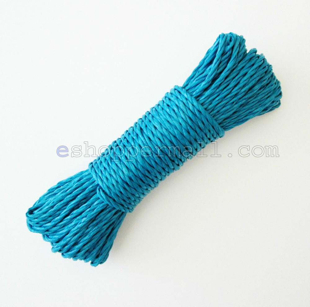 100FT RED or BLUE Plastic Laundry Clothesline Clothes Line Rope String Braided