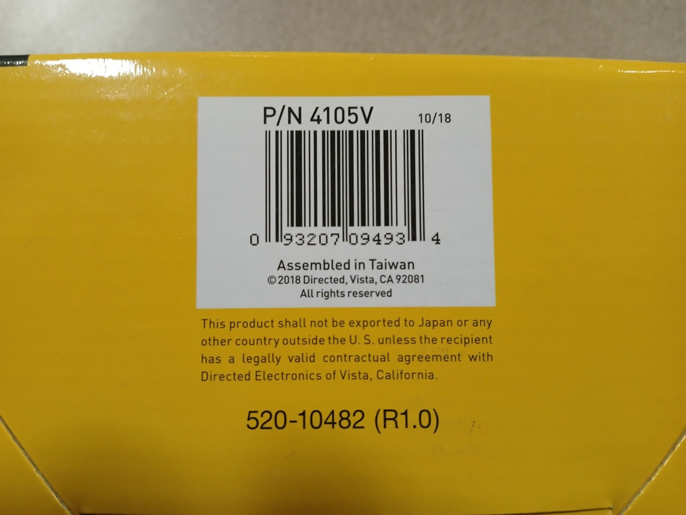 viper 4105v 1-way remote start system