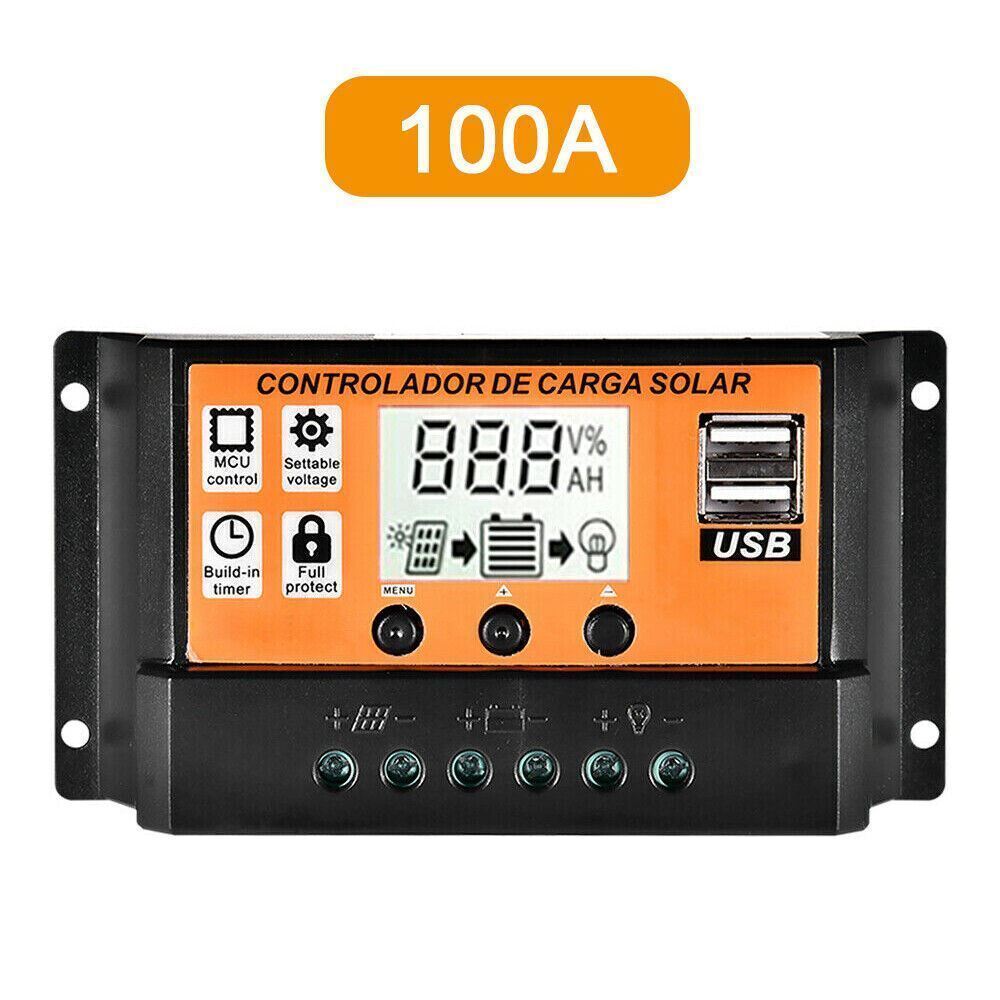 100A MPPT Solar Panel Regulator Charge Controller Auto Focus Tracking 12/24V US