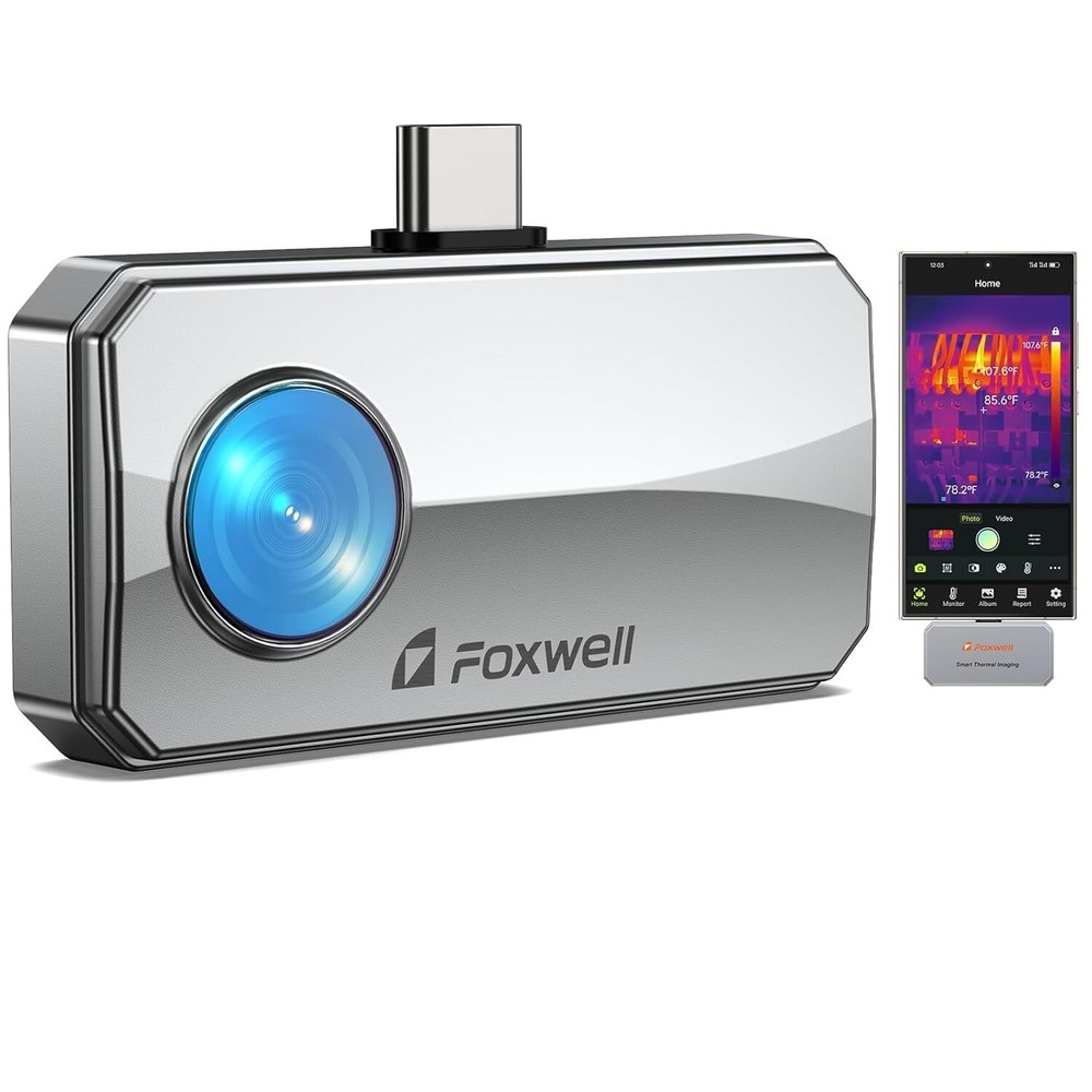 FOXWELL RT100 Thermal Imaging Camera for Android (USB-C): 256x192 IR Resolution