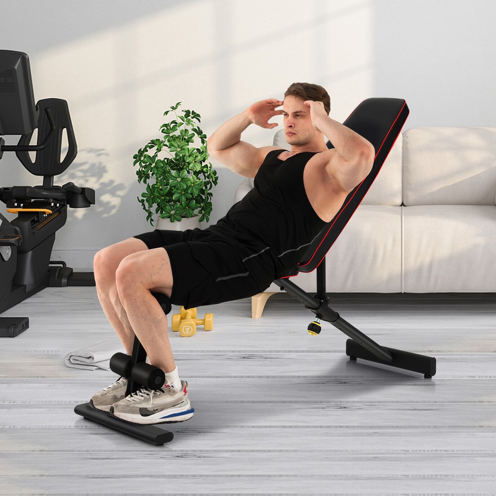 Adjustable Weight Bench Strength Training w/ 8 Back Positions & 3 Foot Positions