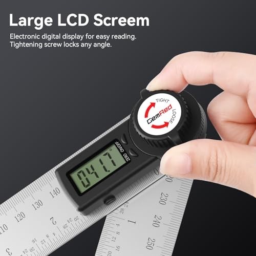 Digital Angle Finder Protractor - Stainless Steel 7" (200mm) Tool for Precision