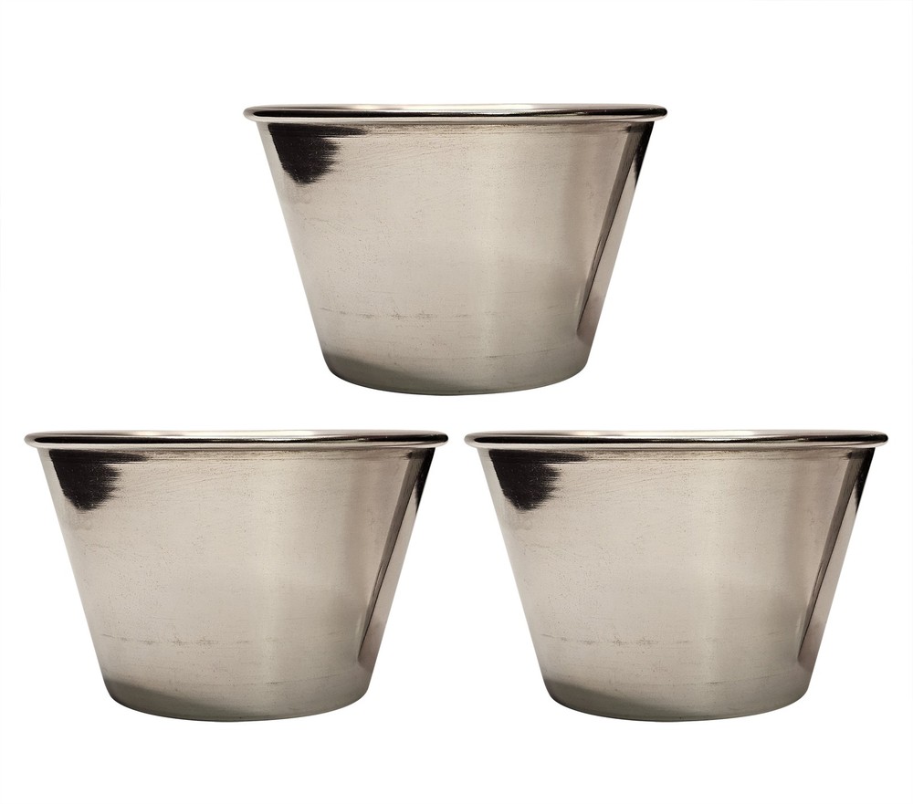 Home Brew Ohio Stainless Steel Sauce Cup 10cm (Ramekin) 3 Pack