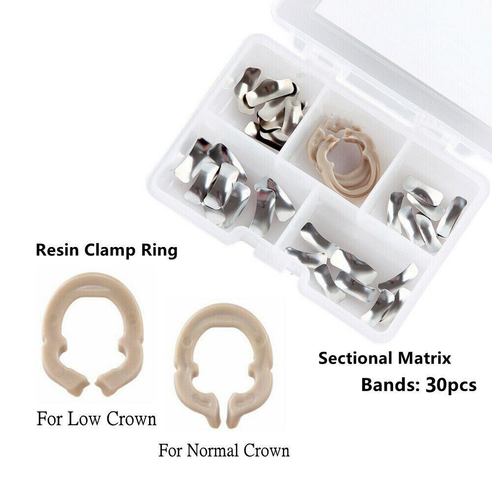 Dental Sectional Contoured Matrices Matrix Bands Clamping Separating Ring Kit
