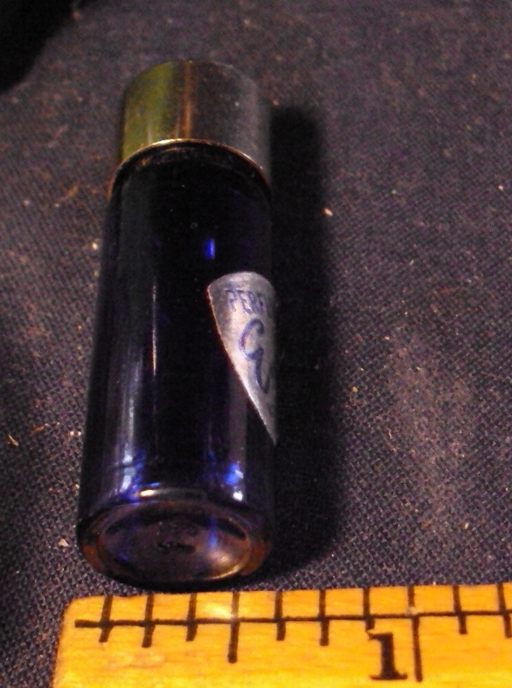 Evening in Paris miniature perfume bottle cobalt 2" tall