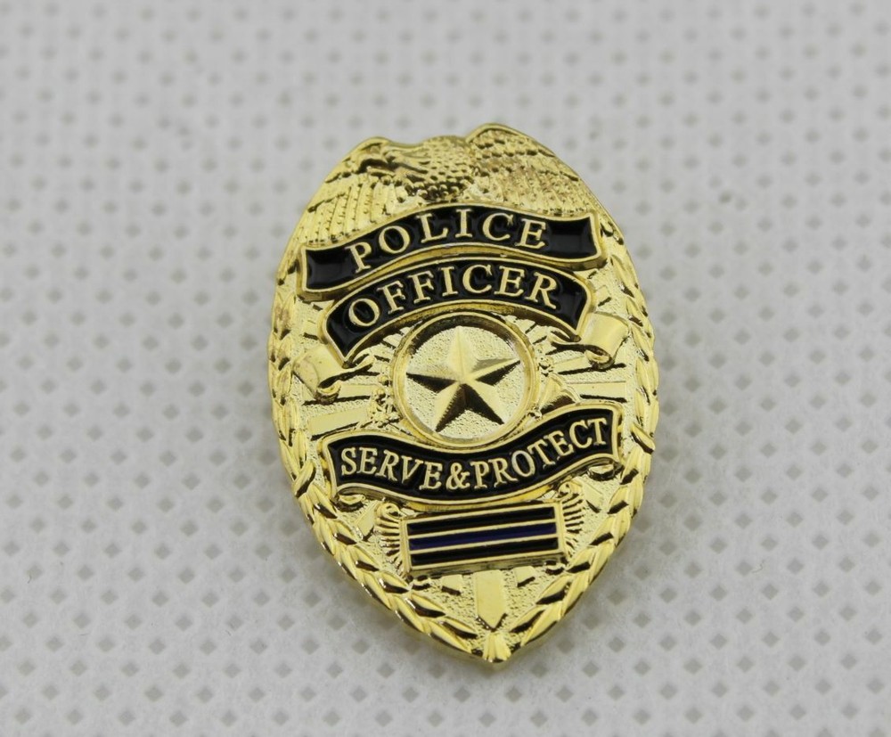 PO Service protect thin blue lapel pin
