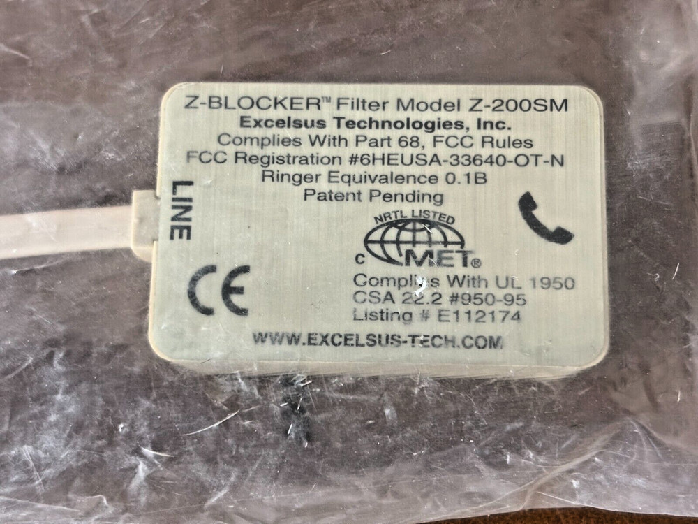 Z-Blocker Single Line DSL Filter Model Z-200SM Excelsus Technologies