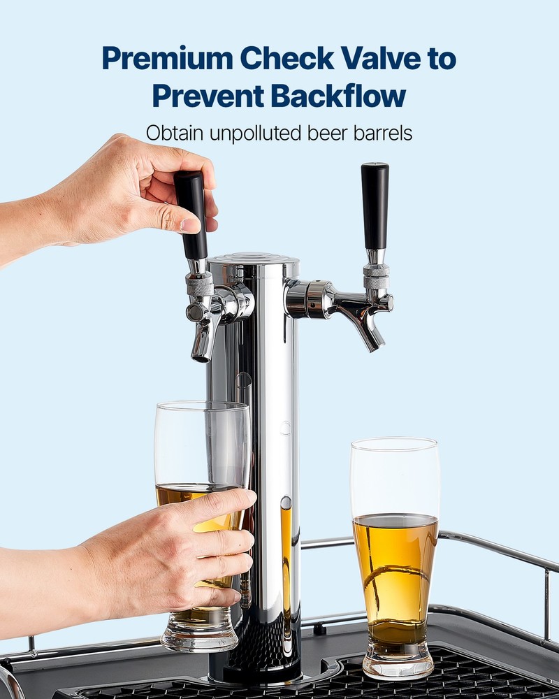 VEVOR Dual Gauge Gas Tank CO2 Regulator for Draft Beer Homebrew Kegerator CGA320